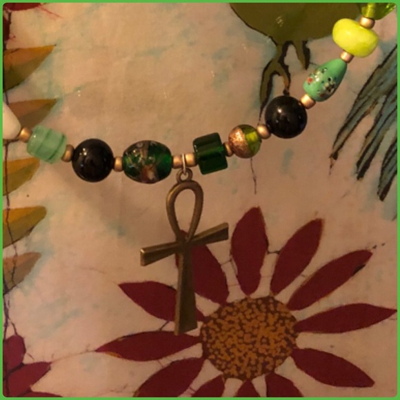 Genuine Obsidian Ankh Choker - Picture 6 of 12